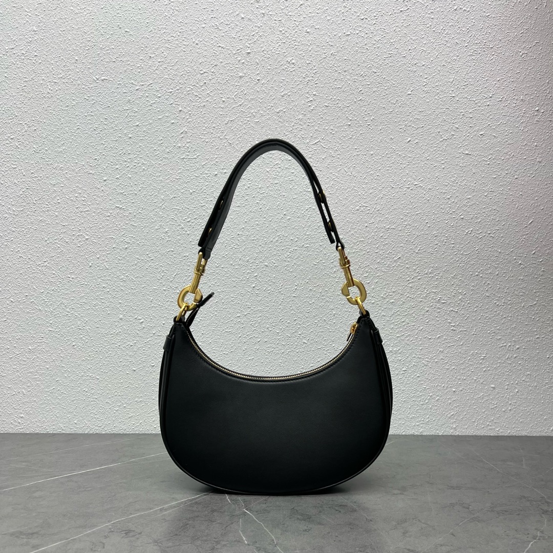 Celine Medium Ava Strap Bag In Smooth Calfskin Shoulder Bag Black 196923